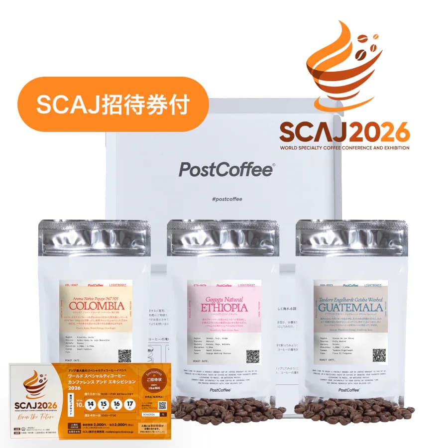 SCAJ2026 招待券付き 自社コーヒー豆ボックス (45g×3種 / 9杯分)