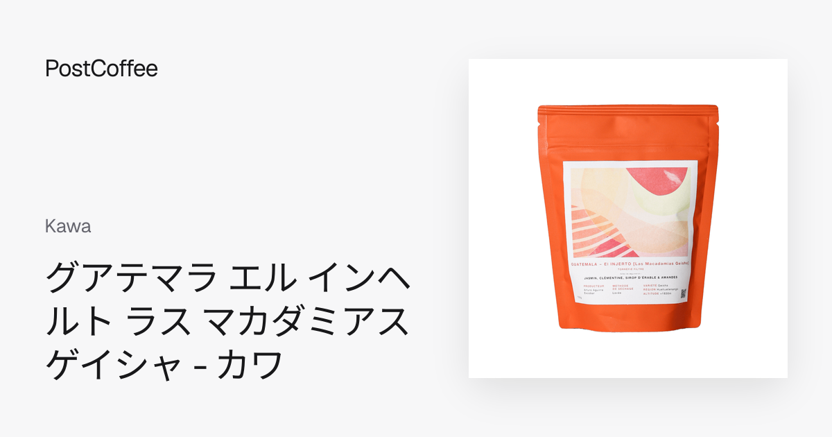 グアテマラ エル インヘルト ラス マカダミアス ゲイシャ - カワ｜Kawa