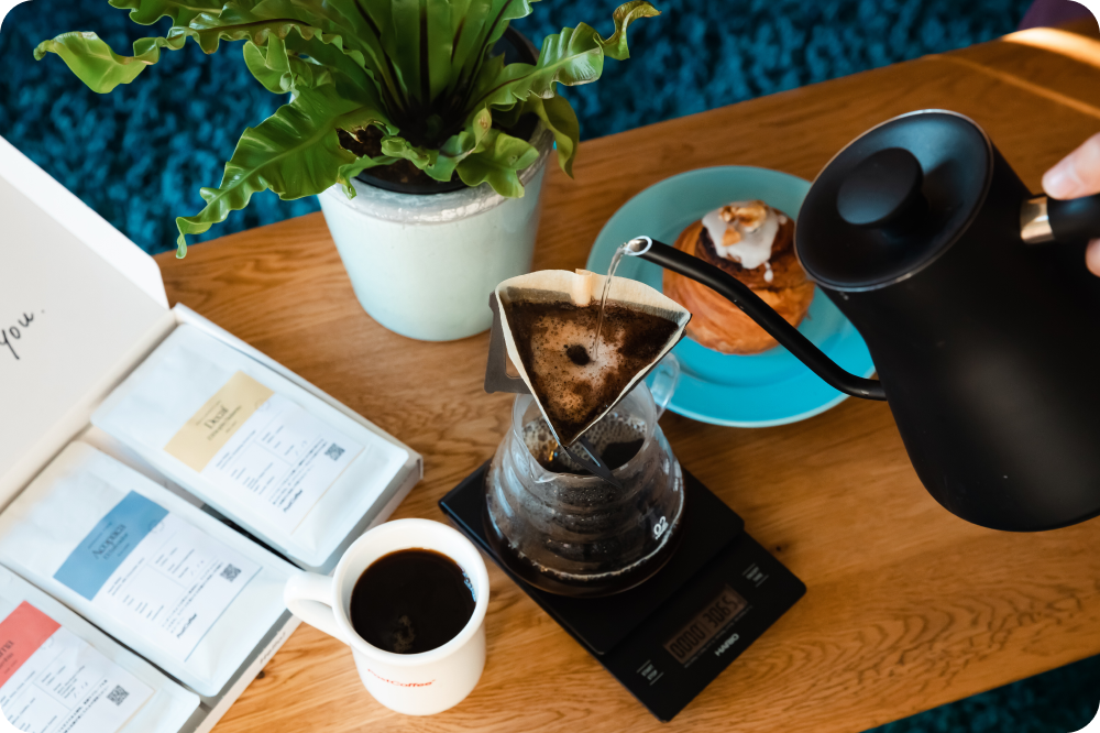 コーヒーをドリップ